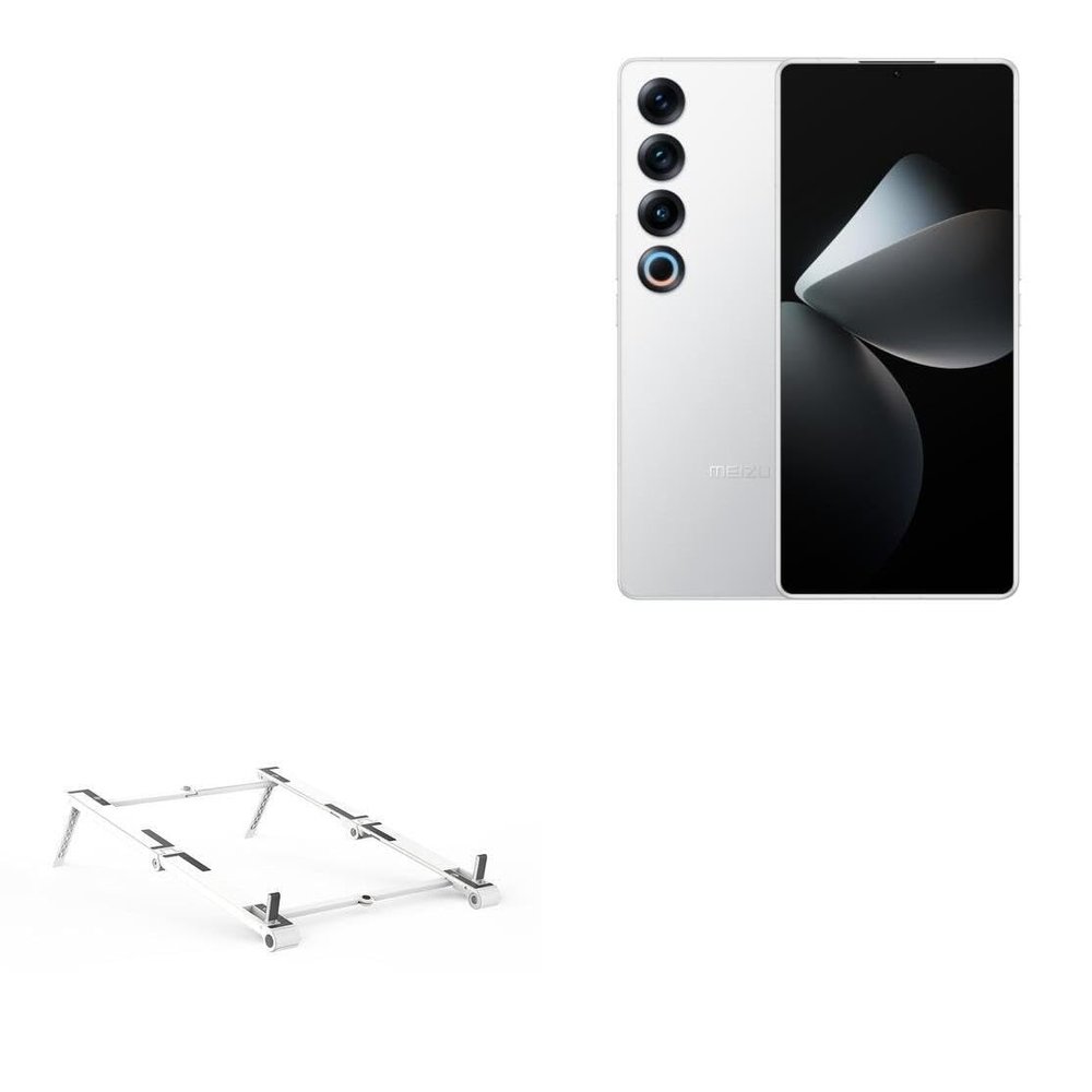 BoxWave Stand and Mount Compatible with Meizu 21 Pro - Pocket Aluminum Stand 3-in-1, Portable Multi Angle Viewing Riser - Metallic Silver