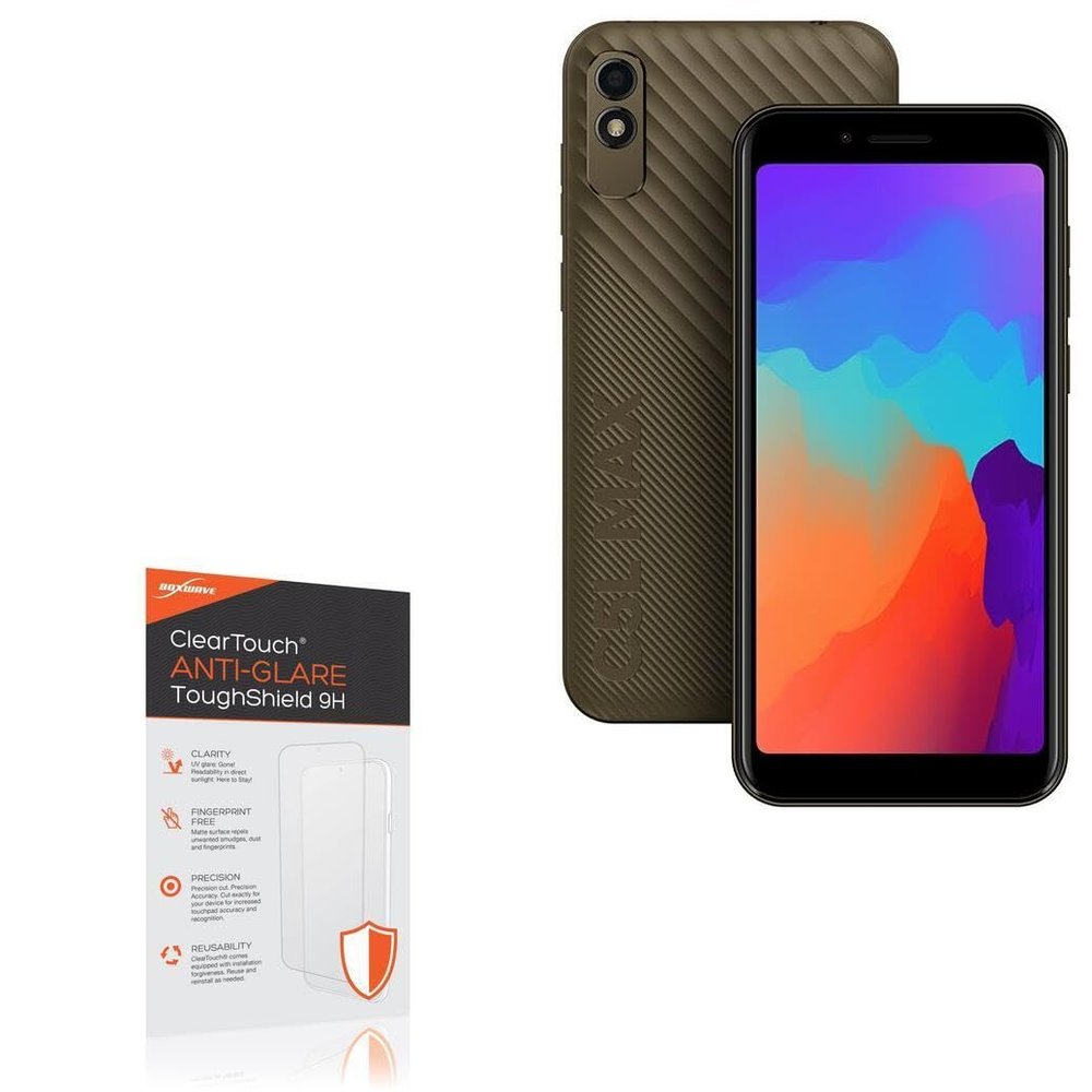 BoxWave Screen Protector Compatible with BLU C5L Max - ClearTouch Anti-Glare ToughShield 9H (2-Pack), Anti-Glare 9H Tough Flexible Film Screen Protector