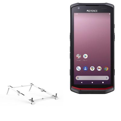 BoxWave Stand and Mount Compatible with Keyence DX-A600 - Pocket Aluminum Stand 3-in-1, Portable Multi Angle Viewing Riser - Metallic Silver
