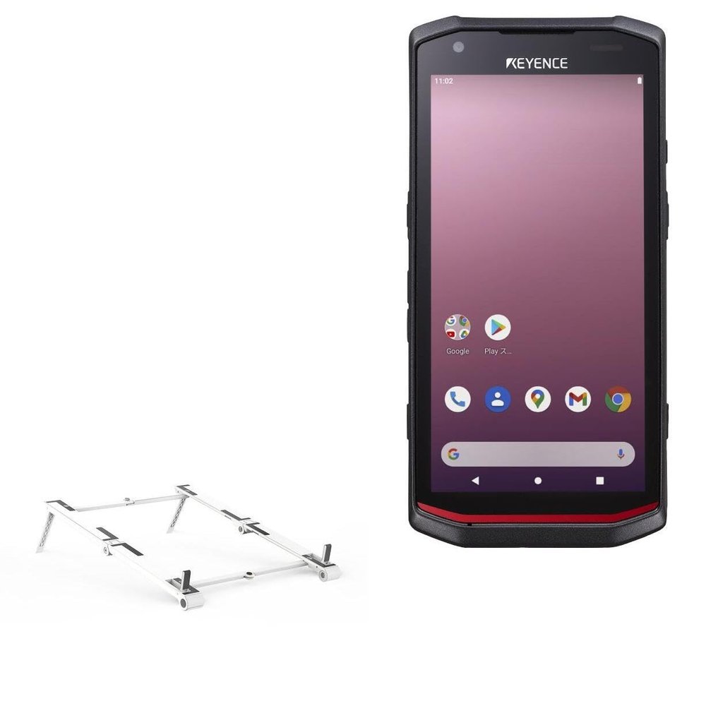 BoxWave Stand and Mount Compatible with Keyence DX-A600 - Pocket Aluminum Stand 3-in-1, Portable Multi Angle Viewing Riser - Metallic Silver