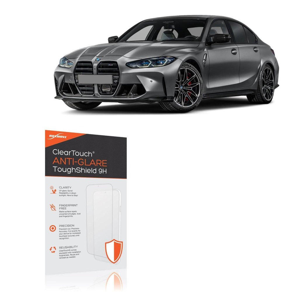 BoxWave Screen Protector Compatible With 2024 BMW M3 CS Display (14.9 inches) - ClearTouch Anti-Glare ToughShield 9H (2-Pack), Anti-Glare 9H Tough Flexible Film Screen Protector