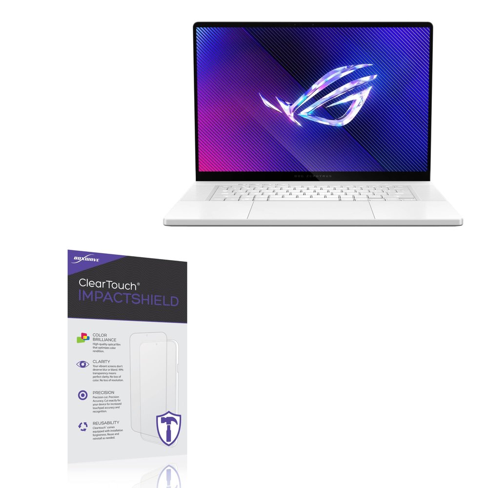 BoxWave Screen Protector Compatible with ASUS ROG Zephyrus G16 (2024) - ClearTouch ImpactShield (2-Pack), Impenetrable Screen Protector Flexible Film