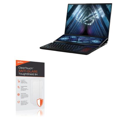 BoxWave Screen Protector Compatible with ASUS ROG Zephyrus Duo 16 (GX650) - ClearTouch Anti-Glare ToughShield 9H (2-Pack), Anti-Glare 9H Tough Flexible Film Screen Protector