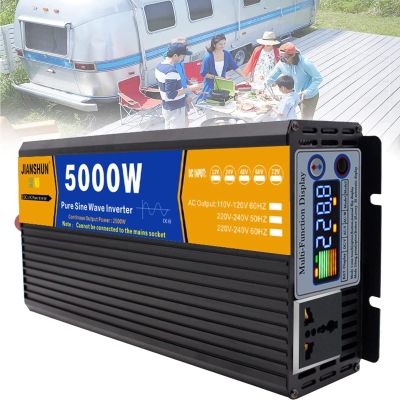 3000W 4000W 5000W Pure Sine Wave Inverter 12V 24V 48V 60V 72V to 110V 220V car Converter, with LED Display, AC UK Outlets, for Trucks,Camping, Laptop,Tablet,etc (Color : 5000w, Size : 60Vto110V)
