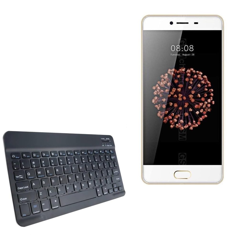 BoxWave Keyboard Compatible with Kenxinda S8 - SlimKeys Bluetooth Keyboard, Portable Thin with Chiclet-Style Keys - Jet Black