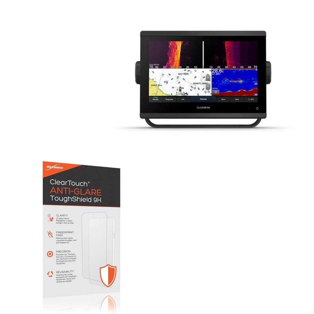 BoxWave Screen Protector Compatible with Garmin GPSMAP 943xsv - ClearTouch Anti-Glare ToughShield 9H (2-Pack), Anti-Glare 9H Tough Flexible Film Screen Protector