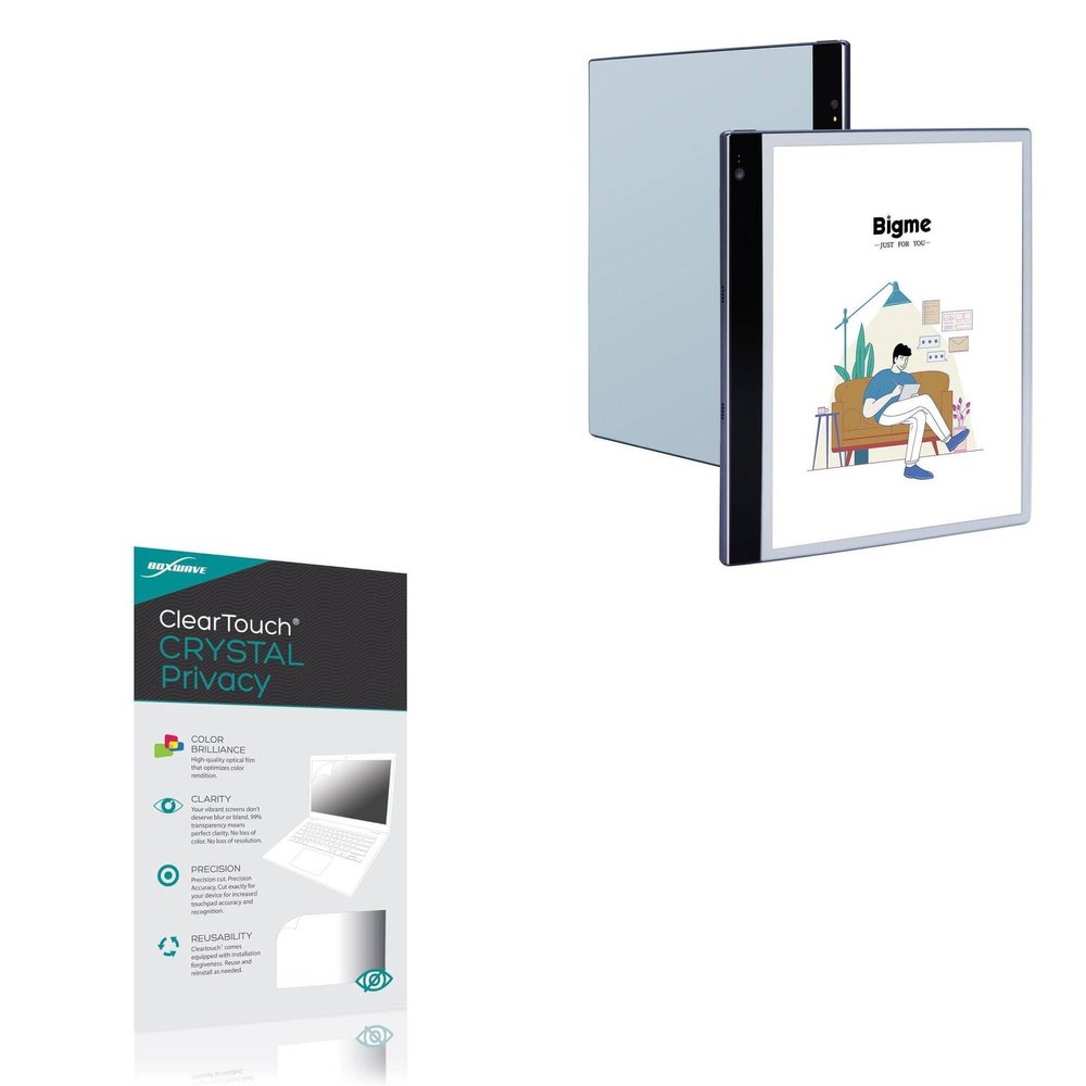 BoxWave Screen Protector Compatible with Bigme Inknote Color+ - ClearTouch Crystal Privacy (2-Pack), Privacy Screen Protector Flexible Film Clear