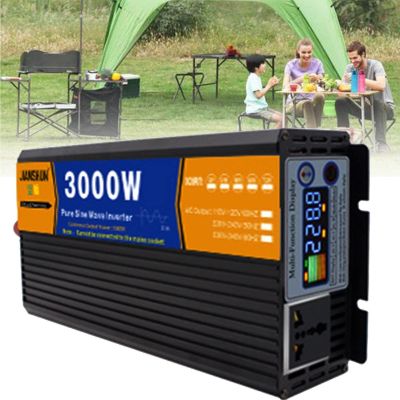 Pure Sine Wave Inverter 3000W 4000W 5000W, 12V 24V 48V 60V 72V to 110V 220V Power Inverter with LCD Display AC Outlets, for Truck,Camping,Household,TabletL,aptop (Color : 3000w, Size : 48Vto110V)