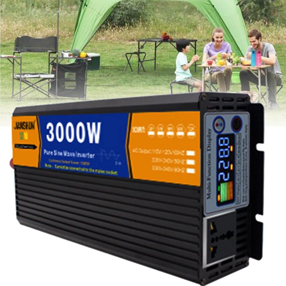 Pure Sine Wave Inverter 3000W 4000W 5000W, 12V 24V 48V 60V 72V to 110V 220V Power Inverter with LCD Display AC Outlets, for Truck,Camping,Household,TabletL,aptop (Color : 3000w, Size : 48Vto110V)