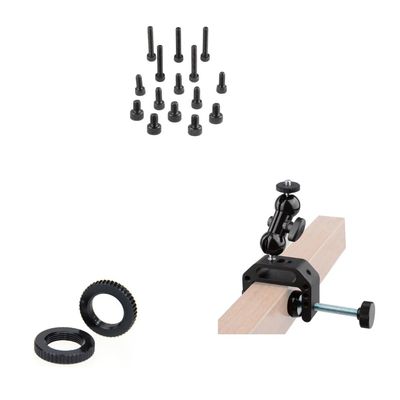 CAMVATE Three Types M4 Screw Pack + Camera Clamp Mount + 5/8"-27 Dual Lock Nuts