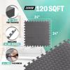 Yes4All EVA Interlocking Mats, Puzzle Floor Tiles, Foam Floor Padding with Border for Furniture, Home Space, Living Room, Garage 120 SQFT view 2