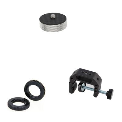 CAMVATE 3/8"-16 Female to 1/4"-20 Male Adapter + Universal C-Clamp + 5/8"-27 Dual Lock Nut