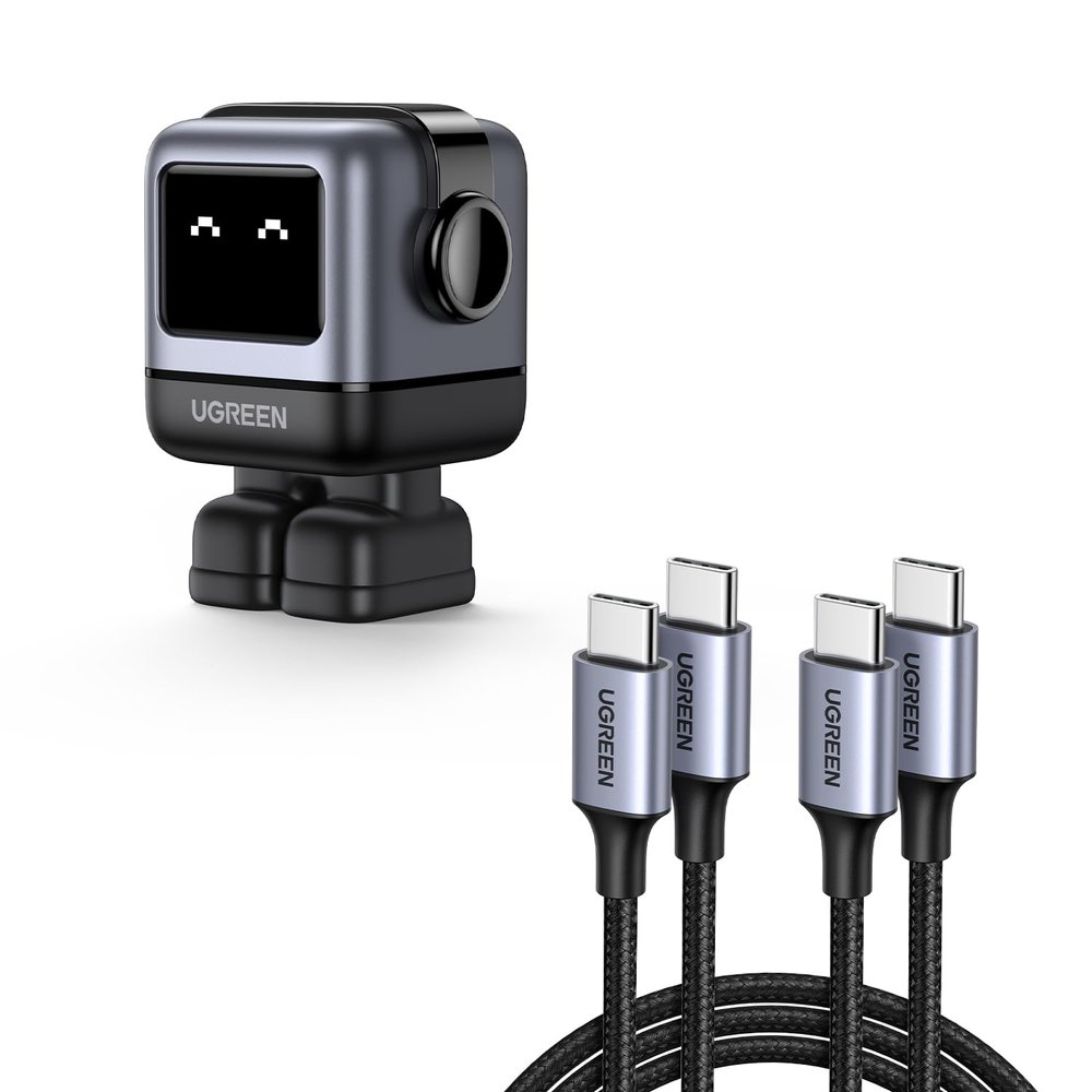 UGREEN Uno 65W USB C Charger Bundle with 100W 2-Pack USB C Cable for MacBook Pro, iPhone 17 Pro, Galaxy S25/S24, Pixel 10