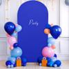 6.6FT Royal Blue Arch Backdrop Cover - Polyester Fitted Wedding Arch Stand Covers Round Top Chiara Arch Backdrop Cover for Birthday Party Banquet Photo Background Decoration view 1