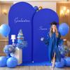 6.6FT Royal Blue Arch Backdrop Cover - Polyester Fitted Wedding Arch Stand Covers Round Top Chiara Arch Backdrop Cover for Birthday Party Banquet Photo Background Decoration view 2