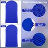 6.6FT Royal Blue Arch Backdrop Cover - Polyester Fitted Wedding Arch Stand Covers Round Top Chiara Arch Backdrop Cover for Birthday Party Banquet Photo Background Decoration view 3