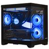 HOENGAGER Panorama Gaming PC Desktop - AMD Ryzen 7 5700X 3.4GHz, NVIDIA RTX 3050 6G, 16GB DDR4 RAM 3200, 1TB M.2 PCIE SSD, 650W PSU, 240mm AIO, 11AC Wi-Fi,Windows 11 64-bit Desktop Computer view 1