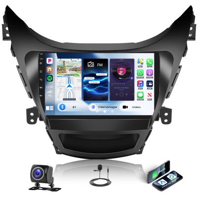2G+64G Android 13 Car Stereo for Hyundai Elantra 2011 2012 2013 Radio Wireless Apple CarPlay Android Auto GPS Navigation 9 HD Touchscreen Bluetooth HiFi Audio FM/RDS/WiFi/SWC+ Backup Camera&MIC