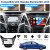 2G+64G Android 13 Car Stereo for Hyundai Elantra 2011 2012 2013 Radio Wireless Apple CarPlay Android Auto GPS Navigation 9 HD Touchscreen Bluetooth HiFi Audio FM/RDS/WiFi/SWC+ Backup Camera&MIC view 2