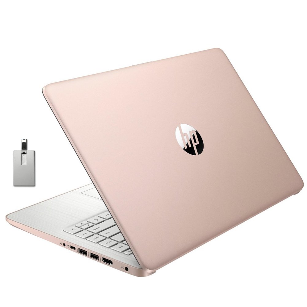 HP Premium Stream 14" HD BrightView Laptop, Intel Celeron N4120, 4GB RAM, 64GB eMMC, Intel UHD Graphics, HD Webcam, 1 Year Office 365, WiFi, Bluetooth, Win 11s, Gold, 32GB Hotface USB Card