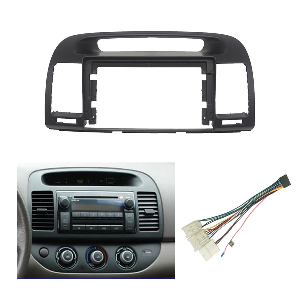 Bestycar Fits for Toyota Camry 2000-2006 Black Car Radio Stereo Fascia Frame Double DIN 9 inch Dash Installation Mounting Kit