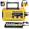 Veubew 10000mAh Emergency Hand Crank Radio with LED Flashlight Yellow view 1