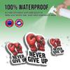 Boxing Stickers Boxer Stickers Never Give Up Vinyl Stickers, Weather-Resistant Sticker for Water Bottles Laptop Window Car Size 3" view 4