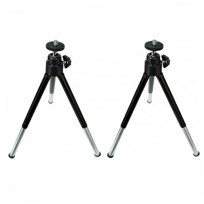 Veemoon 2pcs Mini Cell Phone Tripod Portable Mobile Broadcast Stand Telescopic Three Position Holder for Camera Flexible Selfie Stick Mount