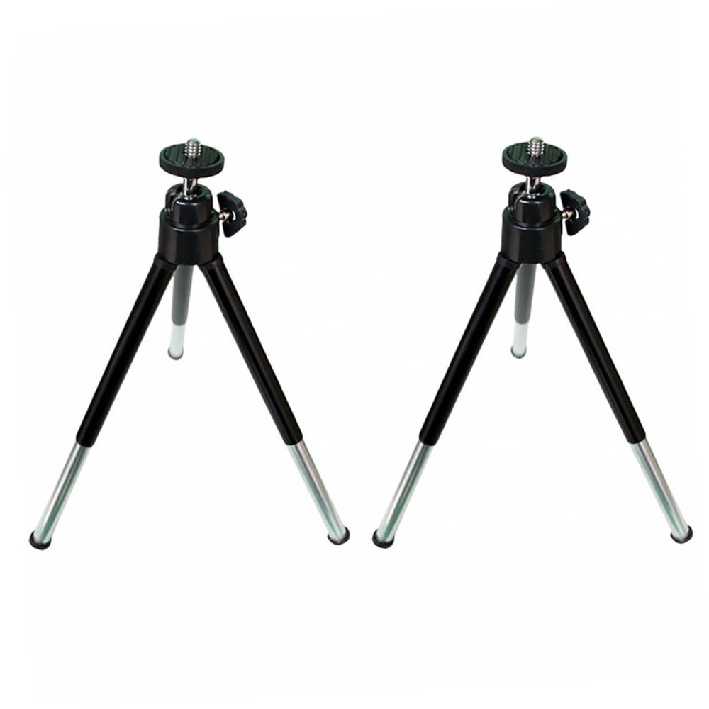 Veemoon 2pcs Mini Cell Phone Tripod Portable Mobile Broadcast Stand Telescopic Three Position Holder for Camera Flexible Selfie Stick Mount