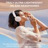 XuanGui On-Ear Headphones Wireless Bluetooth with Lightweight Foldable Design, 20H Playtime & Bluetooth 5.3, Built-in HD Mic LED Lights, Micro SD/TF Slot for Office Travel, White Q9 view 2
