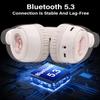 XuanGui On-Ear Headphones Wireless Bluetooth with Lightweight Foldable Design, 20H Playtime & Bluetooth 5.3, Built-in HD Mic LED Lights, Micro SD/TF Slot for Office Travel, White Q9 view 3