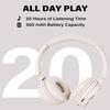 XuanGui On-Ear Headphones Wireless Bluetooth with Lightweight Foldable Design, 20H Playtime & Bluetooth 5.3, Built-in HD Mic LED Lights, Micro SD/TF Slot for Office Travel, White Q9 view 4