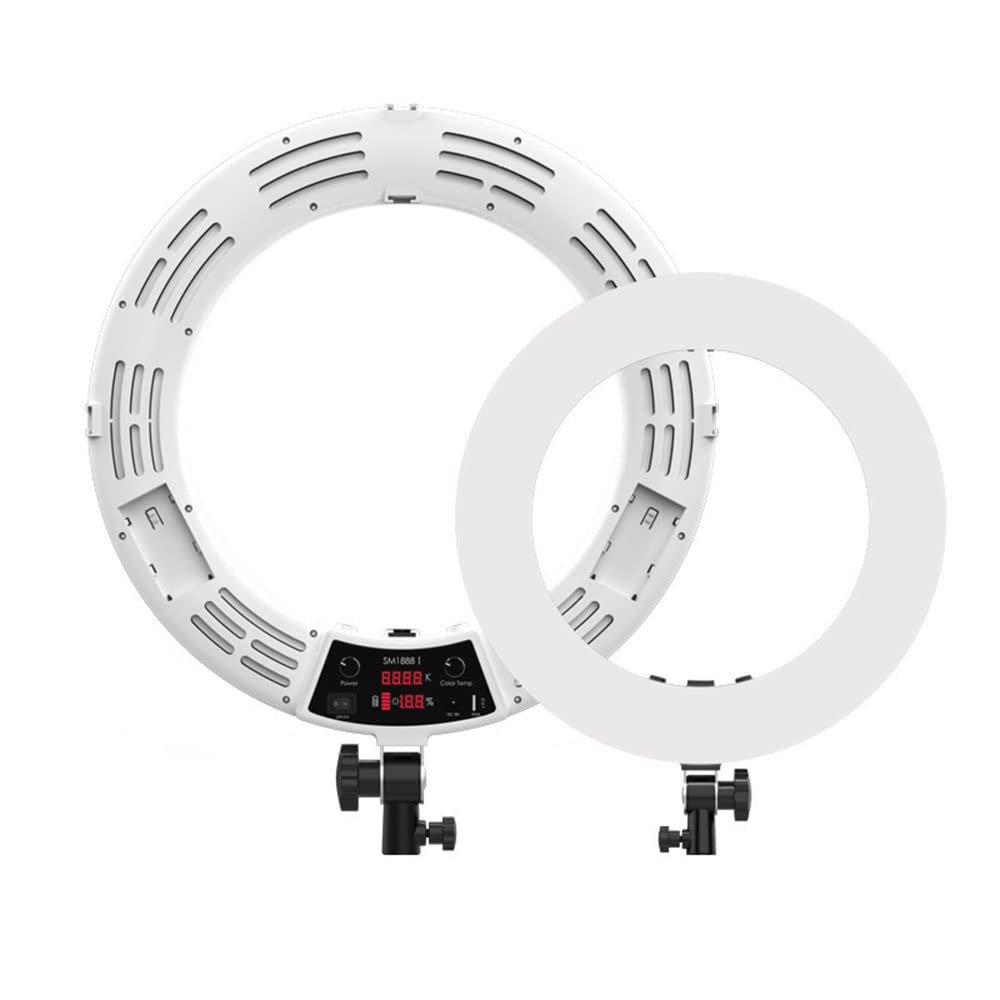 SXAYTLH 18-Inch LED Ring Light Anchor Live Broadcast Fill Light Mobile Phone Camera Selfie Ring Fill Light Large Floor Type,Black, White