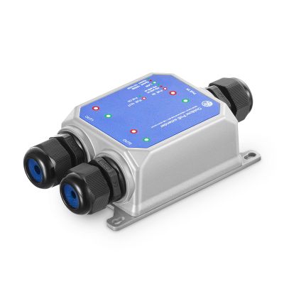 IP67 Outdoor Gigabit PoE Passthrough Switch - 1 In 2 Out Extender, IEEE802.3af/at/bt Powered 90W, 10/100/1000Mbps Ethernet, Metal Wall Mount Waterproof Plug and Play