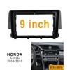 Fits for Honda Civic 2016-2019 Car Radio Stereo Fascia Frame Double DIN 9 inch Dash Installation Mounting Kit view 2