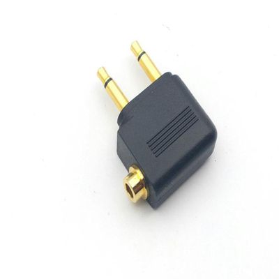 RKEBK for Gold-Plated Aircraft Aviation Headset Conversion Plug Male to Female 3.5mm