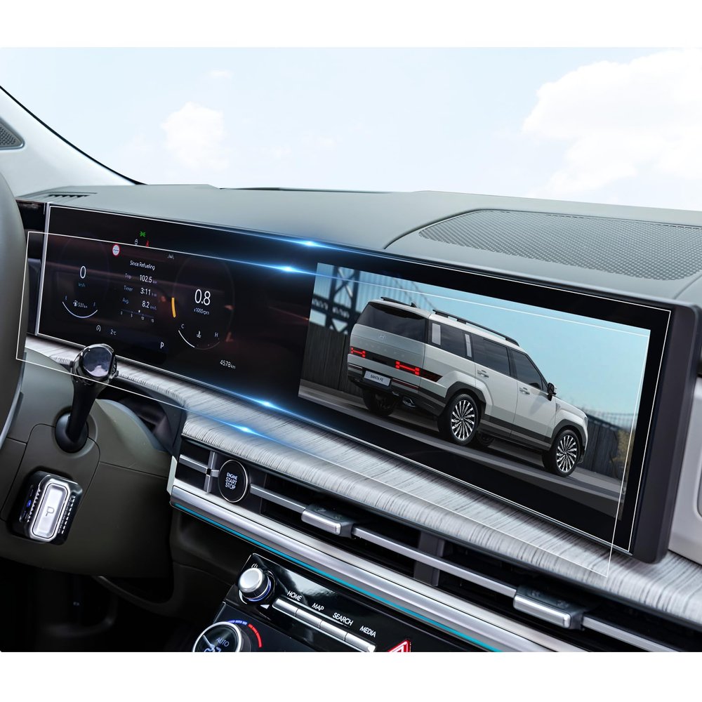 BIBIBO [2Pcs] for 2024 Hyundai Santa Fe Screen Protector 2024 Hyundai Santa Fe (SE/SEL/XRT/Limited/Calligraphy) 12.3" PET Nano Protective Film Anti Glare&Scratch Ultra-Clear Hyundai Santa Fe