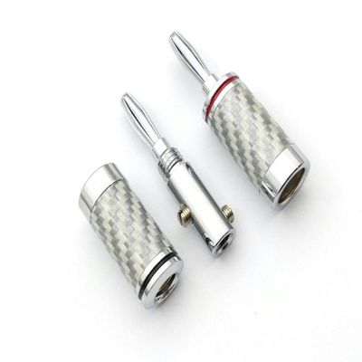 RKEBK for 10pcs Copper Rhodium Plated Audio Speaker Cable Wire 4mm Banana Plug Connector