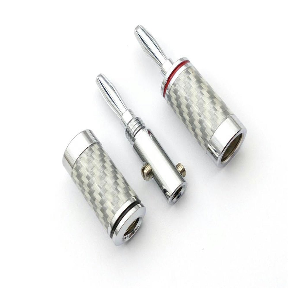 RKEBK for 10pcs Copper Rhodium Plated Audio Speaker Cable Wire 4mm Banana Plug Connector