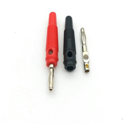 RKEBK for 100 pcs Nickel Plated Banana Plug Red and Black 54mm Long