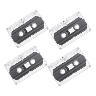 DOITOOL 4pcs Blank Cassette Tapes Recordable Audio Tapes Transparent Shell for Music Teaching and Voice Messages for Creative Projects