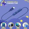 Kid Headphones for School, USB Type C Kids Headphone with LED Lights, Wired Boys Girls Headphones with Safe Limiter 85dB/94dB, Foldable On Ear Headphones with Microphones for Girls, Boys, iPad-Blue view 2