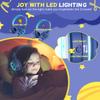 Kid Headphones for School, USB Type C Kids Headphone with LED Lights, Wired Boys Girls Headphones with Safe Limiter 85dB/94dB, Foldable On Ear Headphones with Microphones for Girls, Boys, iPad-Blue view 4