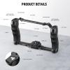 NEEWER Video Camera Cage Rig with Arca Type Quick Release Plate, Double Handles, 3/8" ARRI 1/4" Threads, Cold Shoes, Universal Camera Stabilizer, Compatible with SmallRig NEEWER Base Plate, CA077 view 2