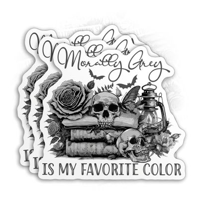 (3PCS) Morally Gray is My Favorite Color Sticker Bookish Sticker Kindle Morally Grey Romance Book 3" Die-Cut Waterproof Vinyl Sticker for Water Bottle Tumbler Phone Case Laptop Car (3 Inches)