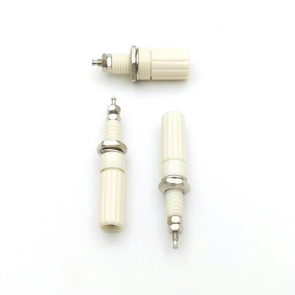 RKEBK for 100 PCS White Post Speaker Cable for 4mm Banana Plug