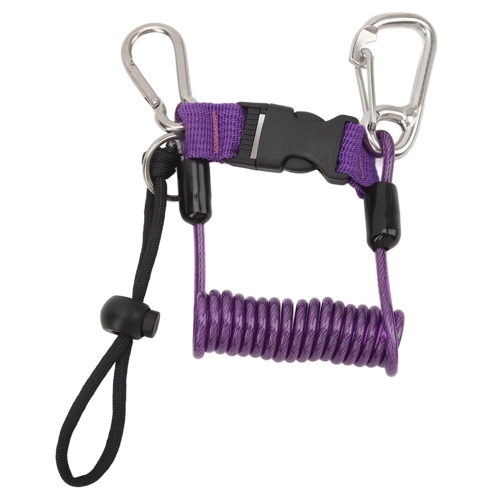Diving Hook Rope Stainless Steel Flexible Anti Lost Diving Camera Rope Diving Hook Spring Rope (Violet)