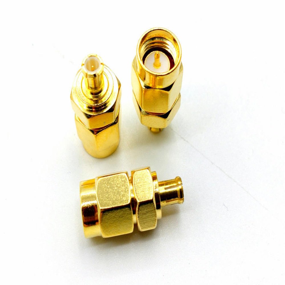 RKEBK for 100pcs Gold SMA Male to MCX Male Connector RF Coax Coaxial SMA Plug to MCX Plug RF Straight