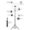 SXAYTLH LED Ring Fill Light Live Lighting Lamp Ring Fill Light Selfie Photography Mobile Phone Floor Stand,30cm lamp,2.1m Bracket view 3