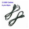 PriaRi 2Pcs 75CM Car USB Cable Adapter 4Pin & 6Pin Connector USB Extension Cable Adapter Fit Compatible Andro1d Car Rad1o Stereo USB Cable Adapter view 2